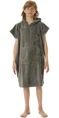 2024 Rip Curl Junior Logo Hooded Towel Changing Robe / Poncho 009BTO - Grey